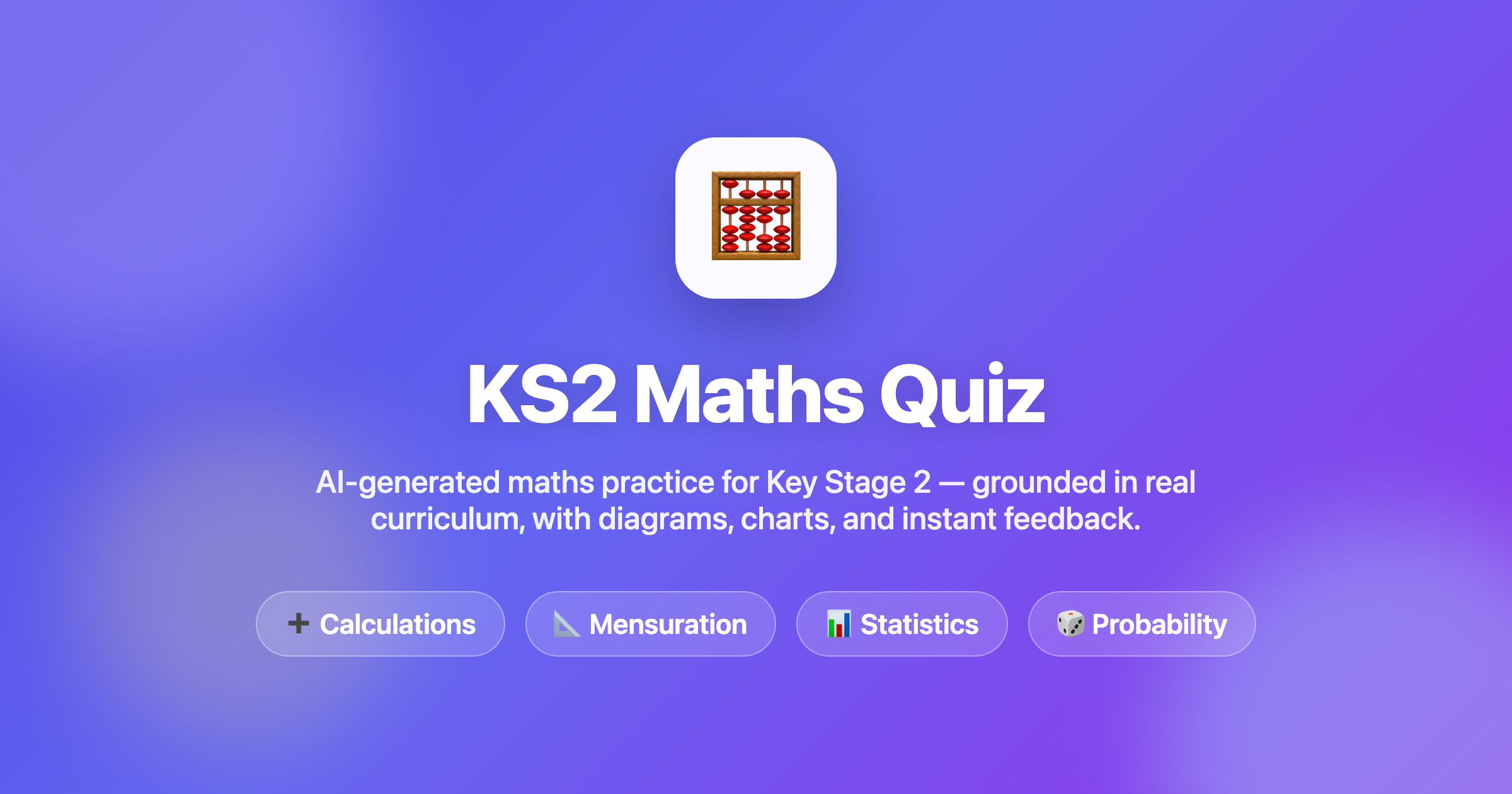 KS2 Maths Quiz — AI-generated maths practice
